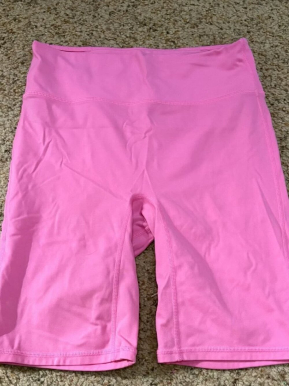Women's Pink High-Waist Biker Shorts – Stretchy Workout & Casual Activewear